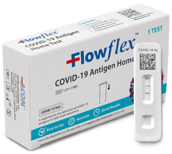 ACON FlowFlex Covid-19 Antigen Home Test 1 test per box and test cassette
