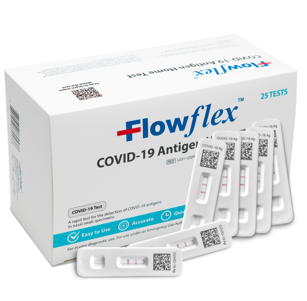 ACON FlowFlex Covid-19 Antigen Home Test 25 tests per box and test cassettes