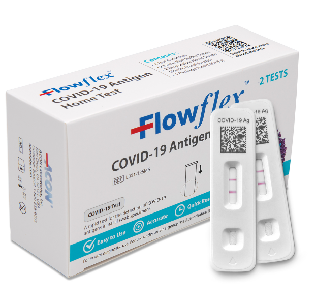 ACON FlowFlex Covid-19 Antigen Home Test 2 tests per box and test cassettes